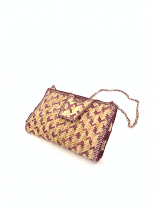 Handbag with palm and crochet