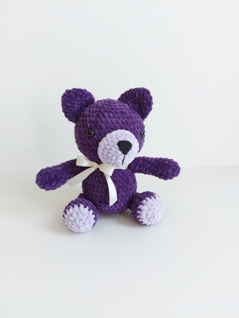  Dark purple crocheted bear