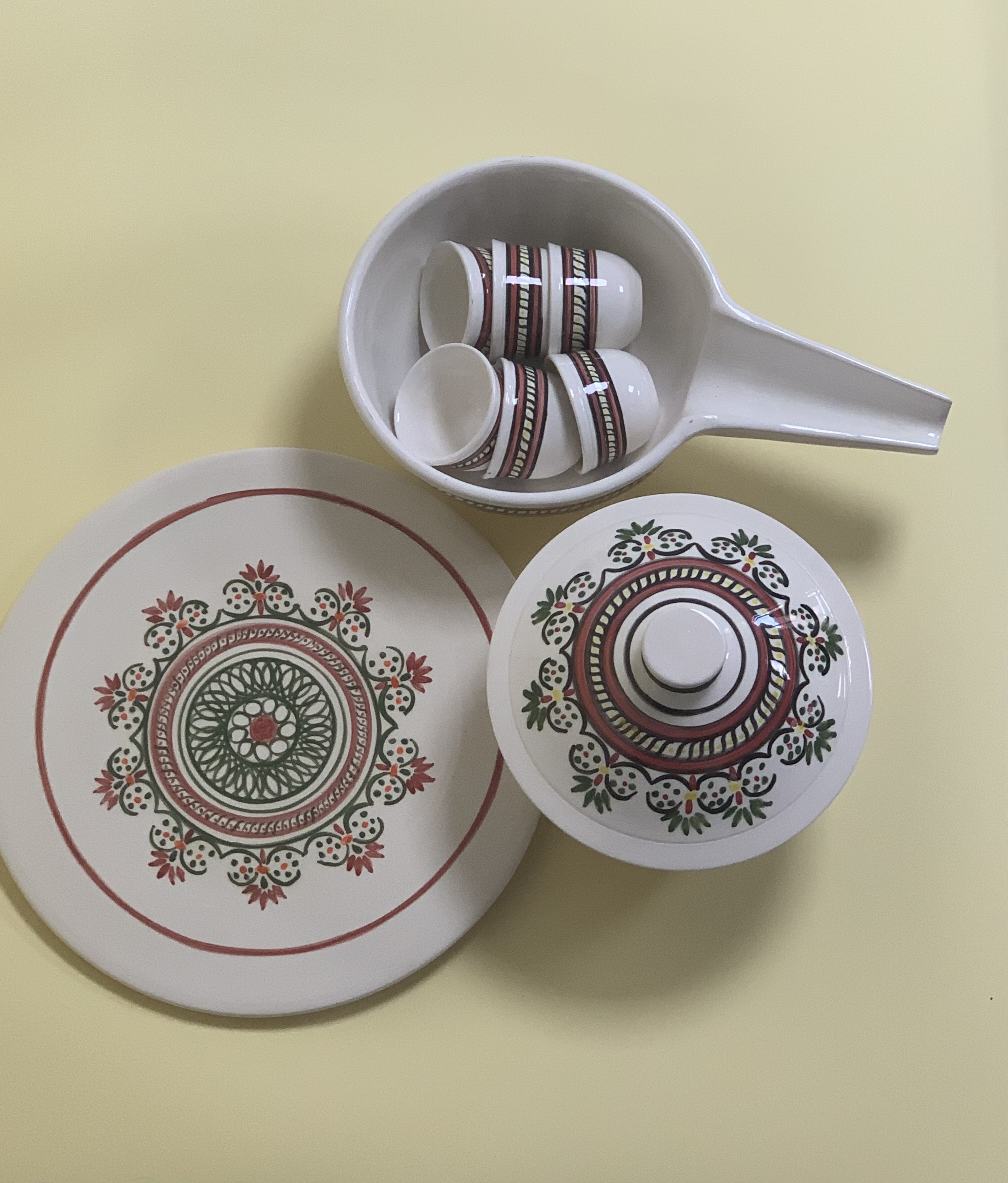 A handcrafted pottery set